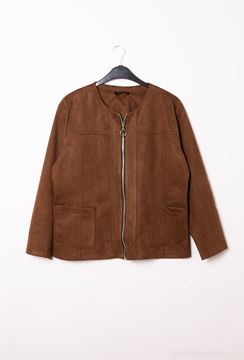 Picture of CURVY GIRL SUEDE ZIP UP JACKET